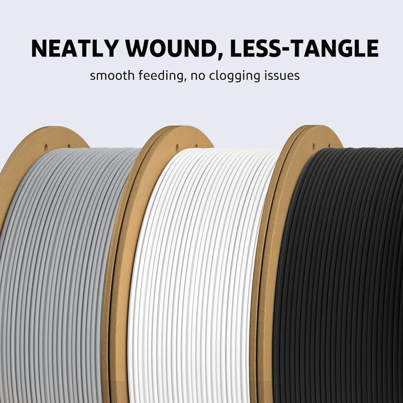 ELEGOO خيوط PLA Plus 1.75 مم أسود وأبيض 2 كجم، PLA+ أقوى وأصلب خيوط طابعة ثلاثية الأبعاد بدقة أبعاد +/- 0.02 مم، عبوة مزدوجة 1 كجم (2.2 رطل) تناسب معظم طابعات FDM ثلاثية الأبعاد - Image 4